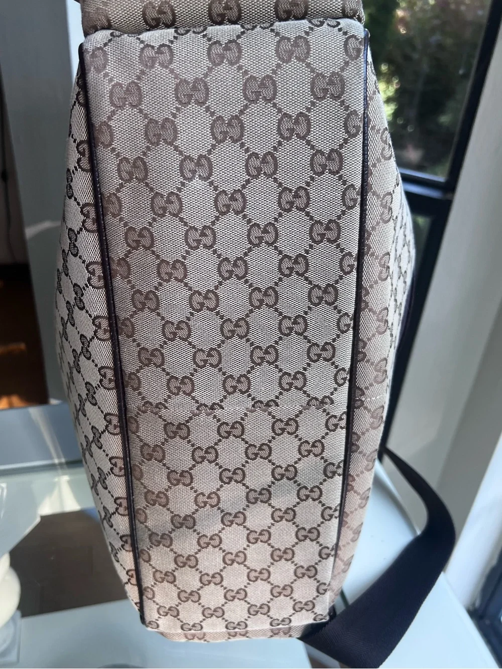 Gucci GG Canvas Monogram Diaper Baby Messenger Bag + Changing Pad